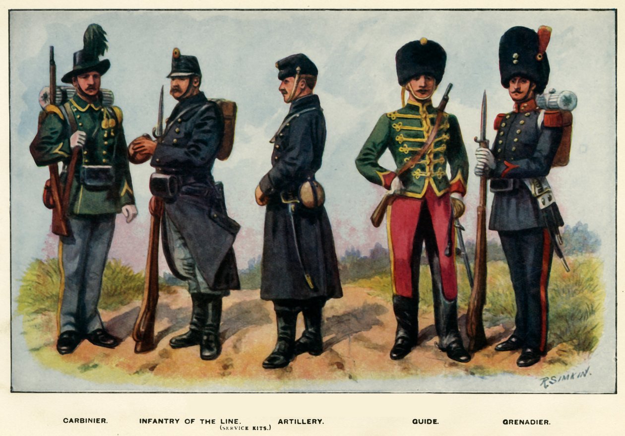 Belgian armeijatyypit, 1919. tekijältä Richard Simkin