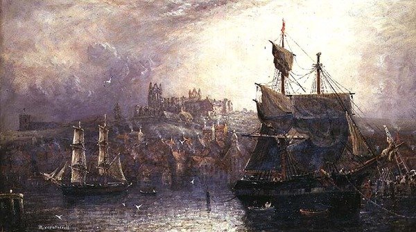 Whitby Harbour (öljy kankaalle) tekijältä Richard Weatherill