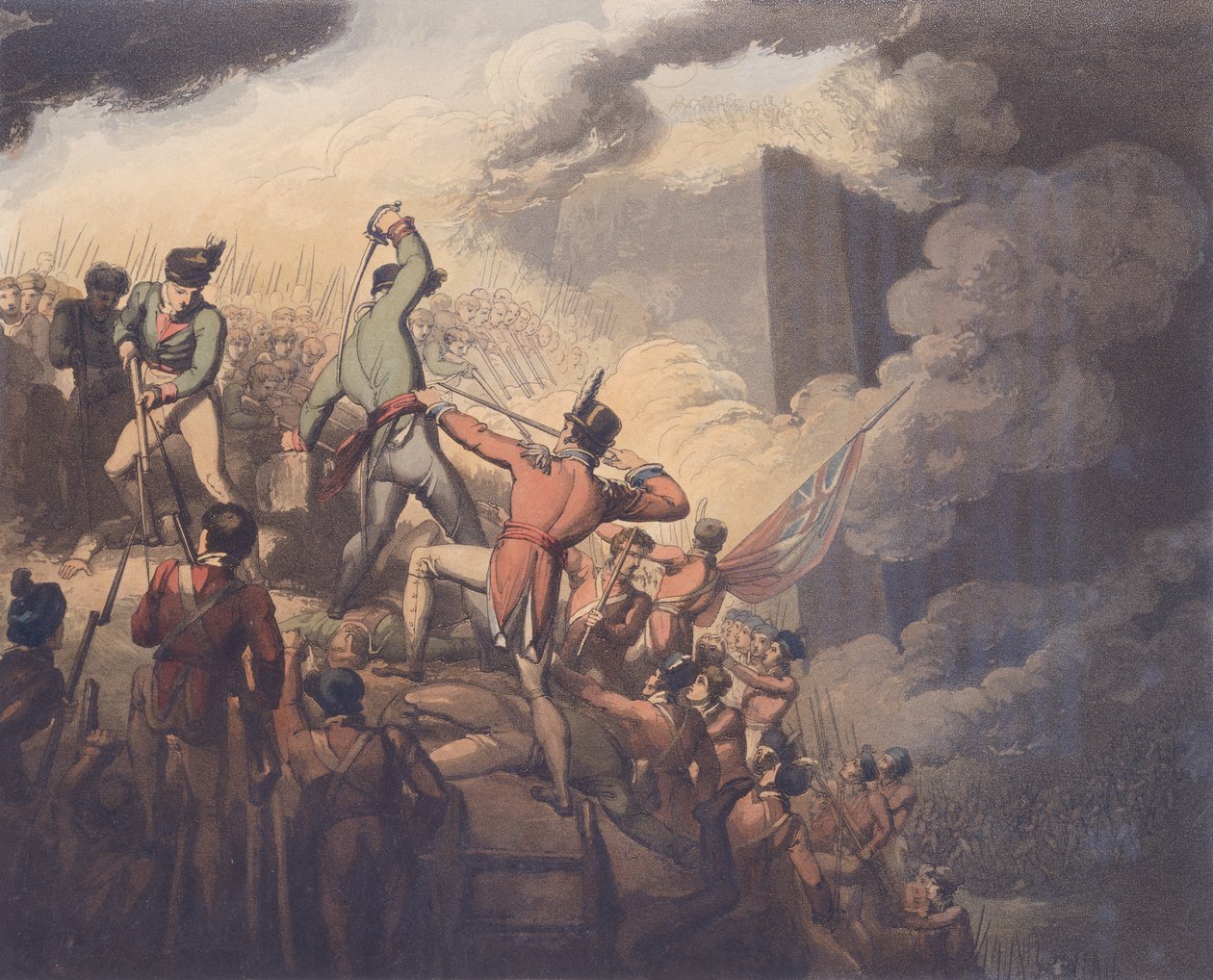 Badajoz, 6. huhtikuuta 1812 teoksesta "The Victories of the Duke of Wellington", kaiverrus T. Fielding, pub. 1819 (katso 115640) tekijältä Richard Westall