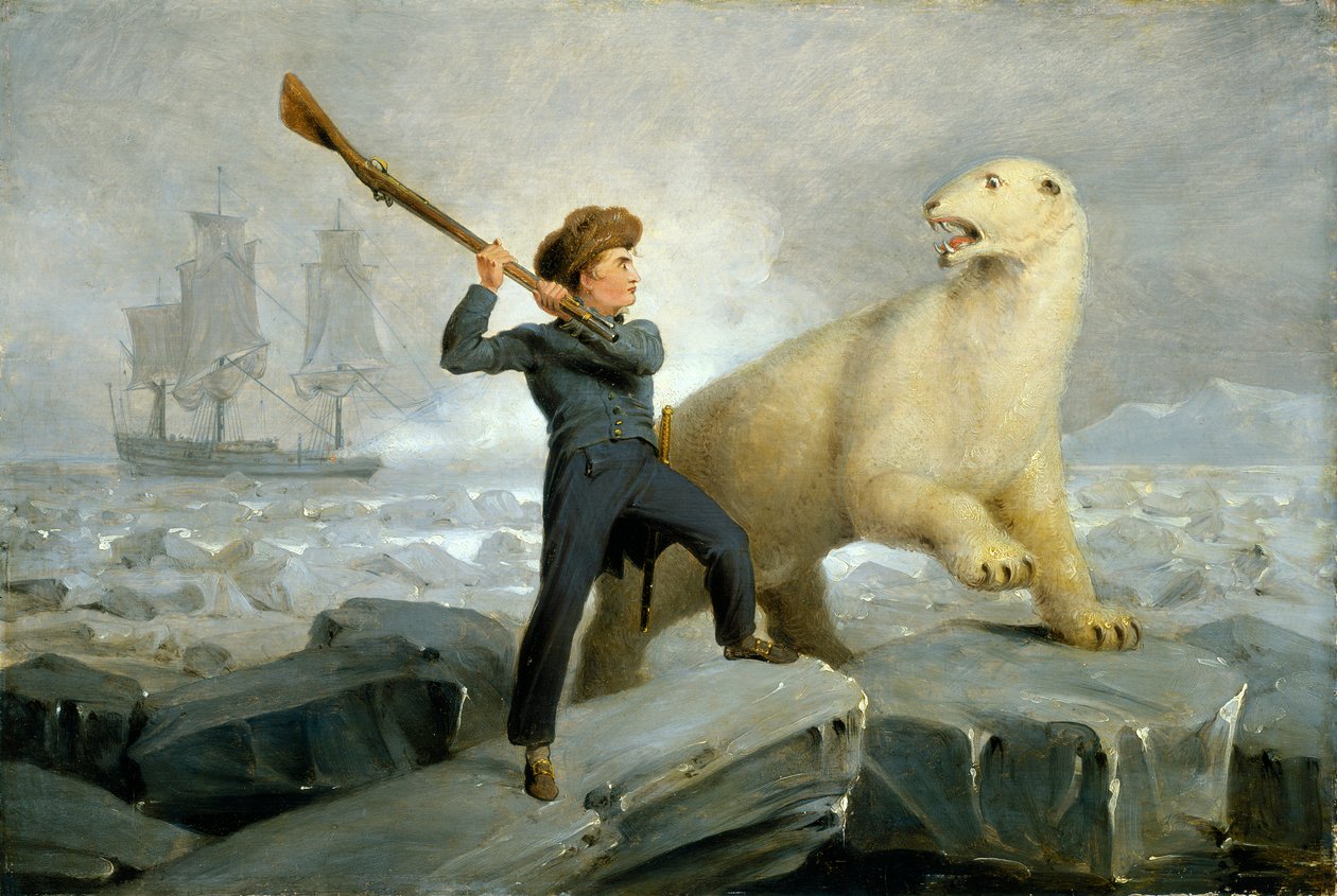 Nelson ja karhu, noin 1806 (öljy tammipaneelille). tekijältä Richard Westall