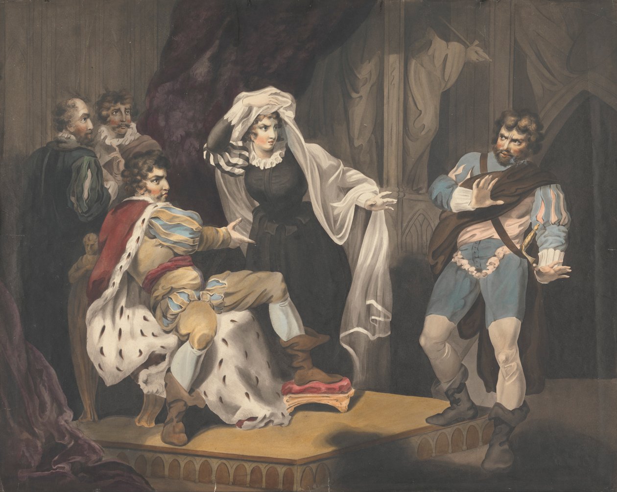 Teatterihahmoja valtaistuimesta tekijältä Richard Westall