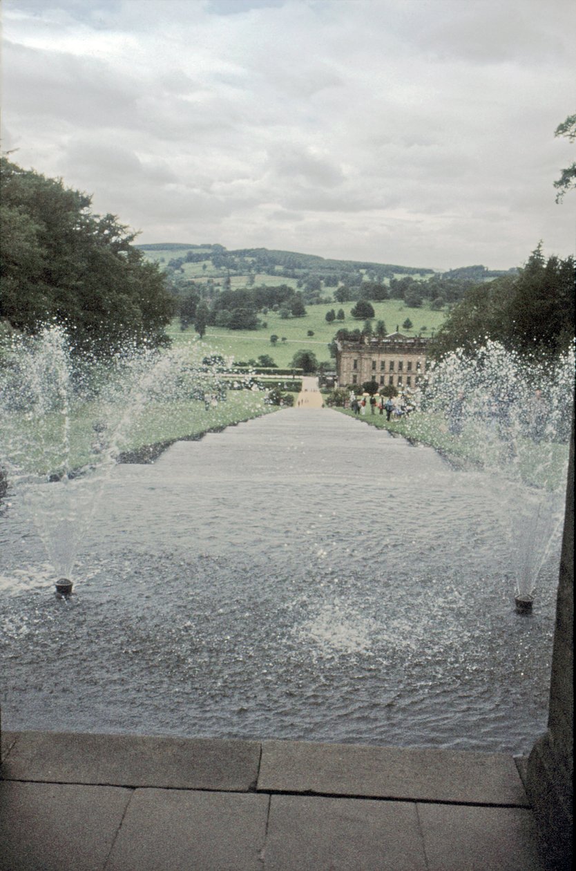 Chatsworth House Cascaden huipulta, Derbyshire, 1980-luku tekijältä Richard Williams