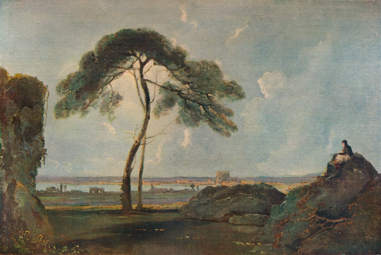 Italialainen maisema kivimäntyllä, c1756, 1938 tekijältä Richard Wilson
