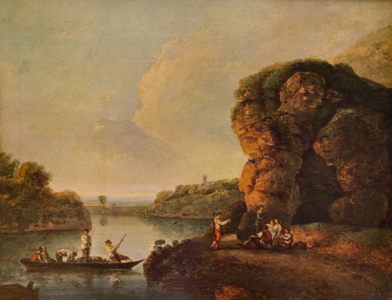 Maisema, joki ja veneet, c1758, 1938 tekijältä Richard Wilson