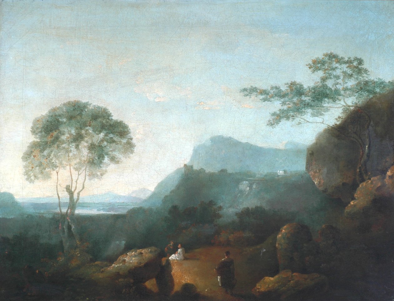 Maisema hahmoilla (öljy kankaalle) tekijältä Richard Wilson