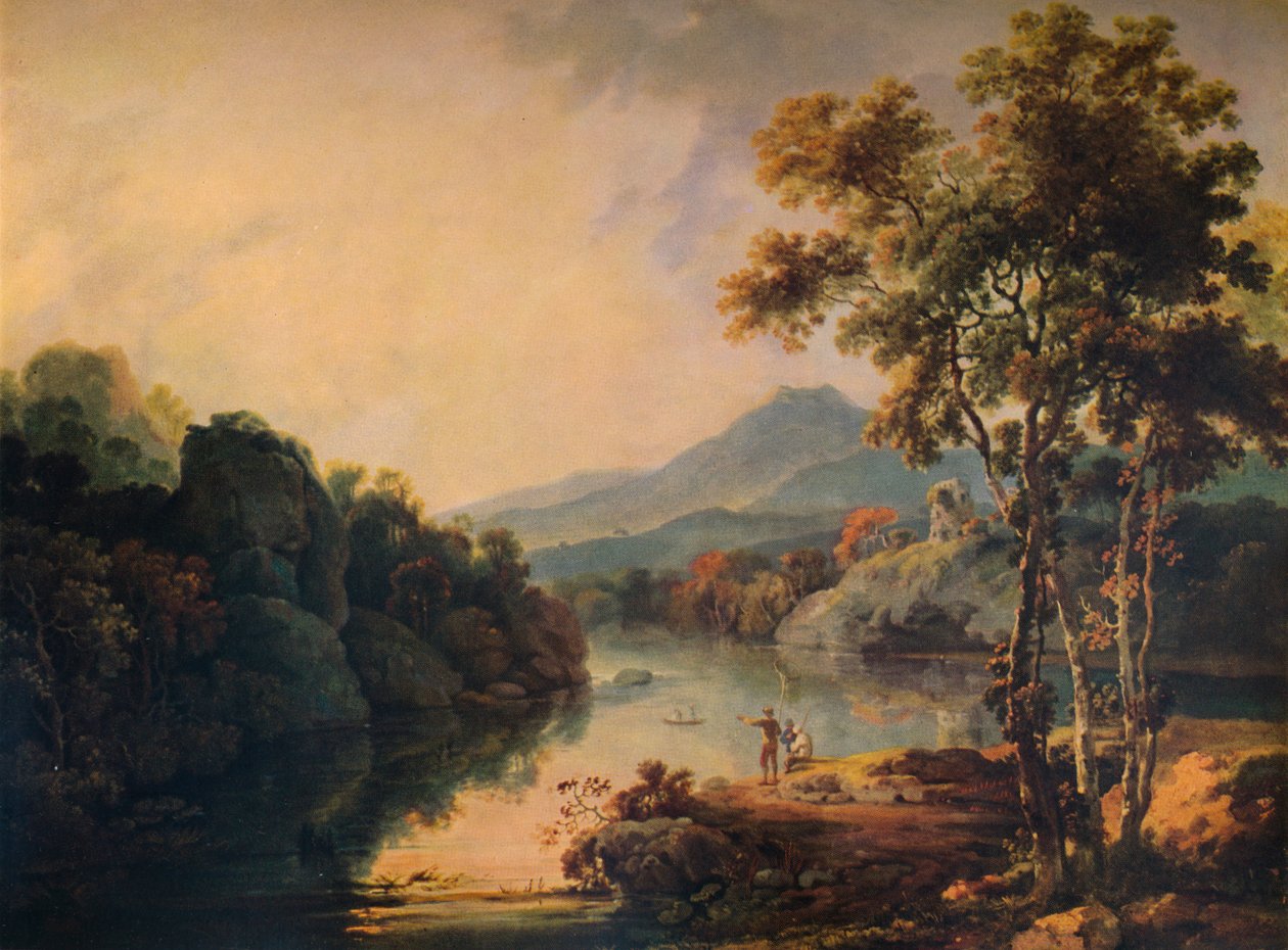 Llanberis-järvi ja Dolbadarnin linna, 1766, 1938 tekijältä Richard Wilson