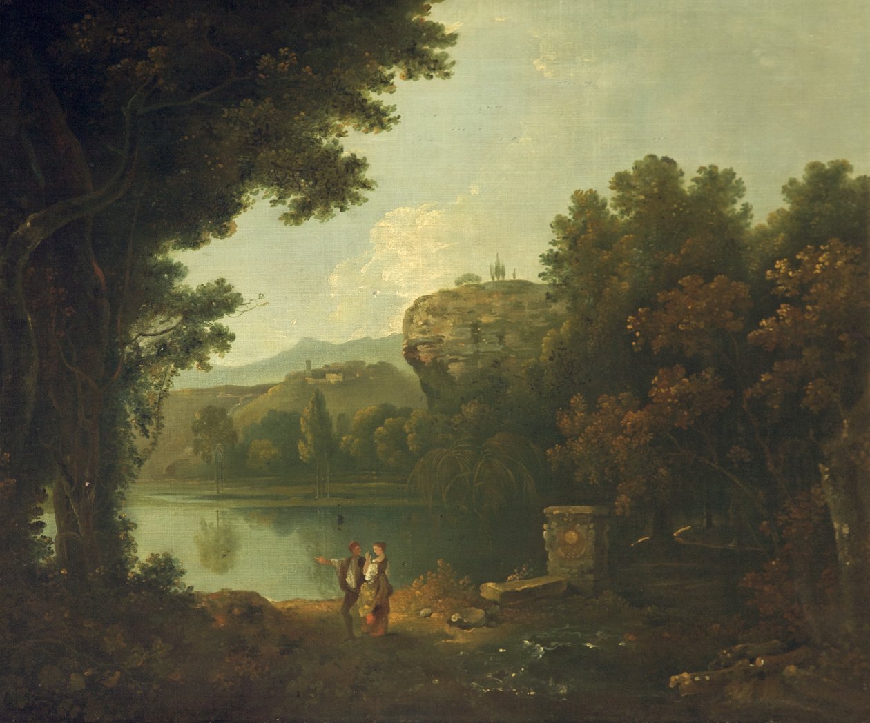 Tiberillä lähellä Roomaa (öljy kankaalle) tekijältä Richard Wilson