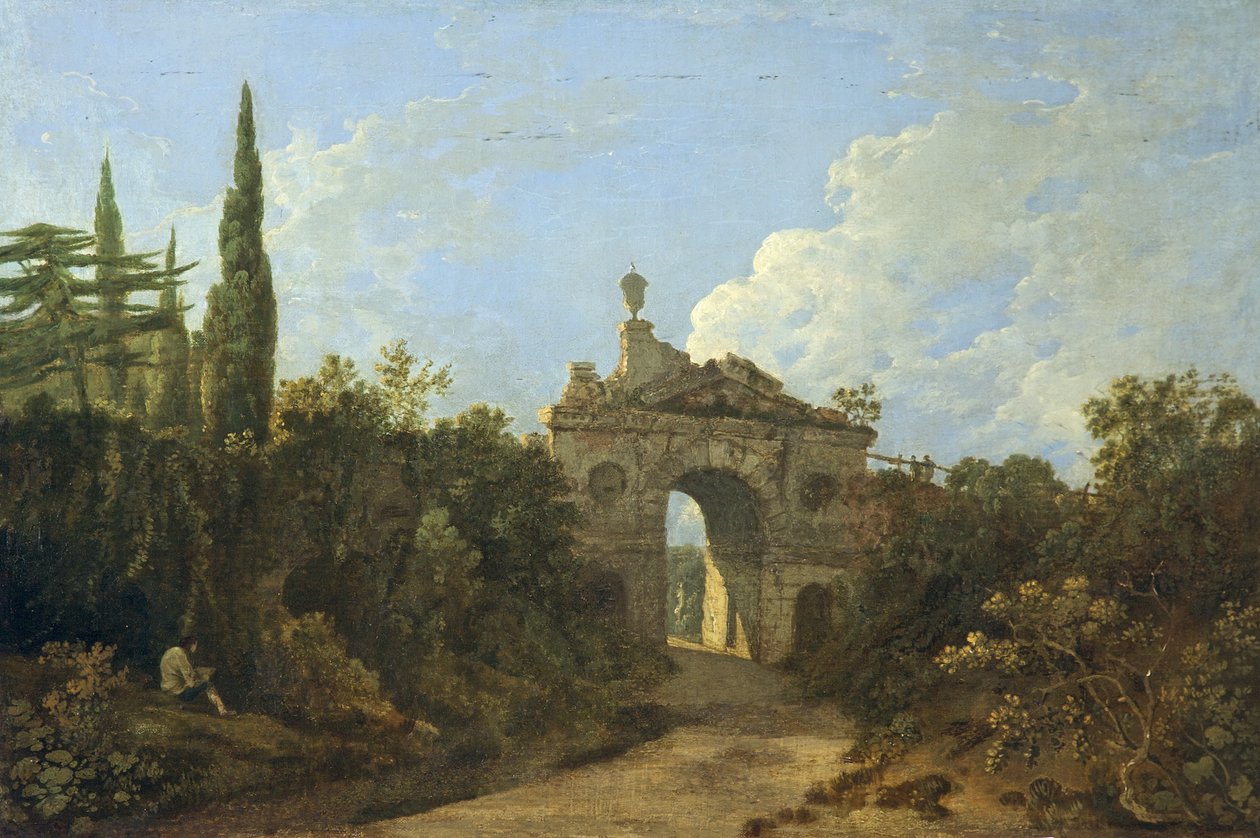 Ruined Arch at Kew Gardens, Surrey (öljy kankaalle) tekijältä Richard Wilson