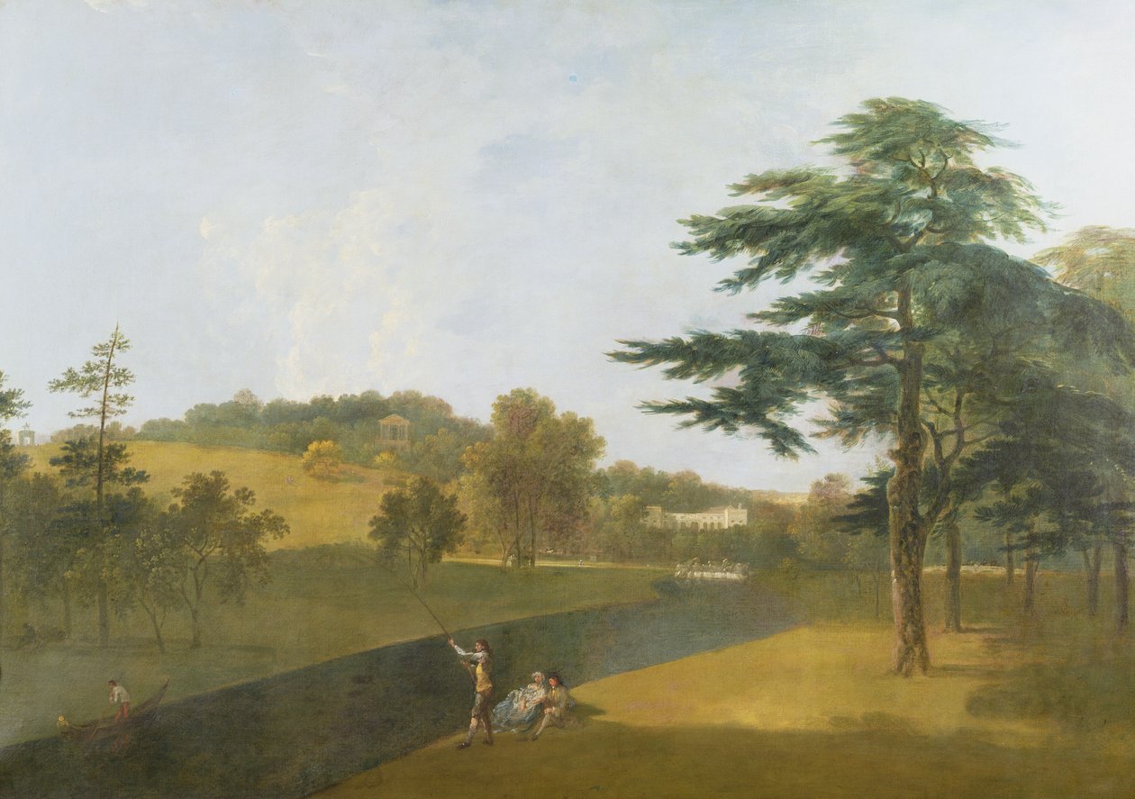 Etelänäkymä Wilton Housesta Nadderin poikki (öljy kankaalle) tekijältä Richard Wilson
