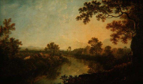 Dee-joki, lähellä Eaton Hallia, n. 1759-60 tekijältä Richard Wilson