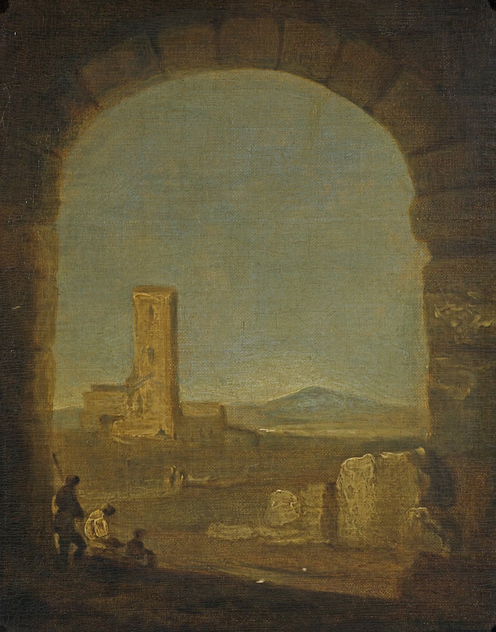 Torre del Fiscale, lähellä Roomaa, Italia, n. 1775 (öljy kankaalle) tekijältä Richard Wilson