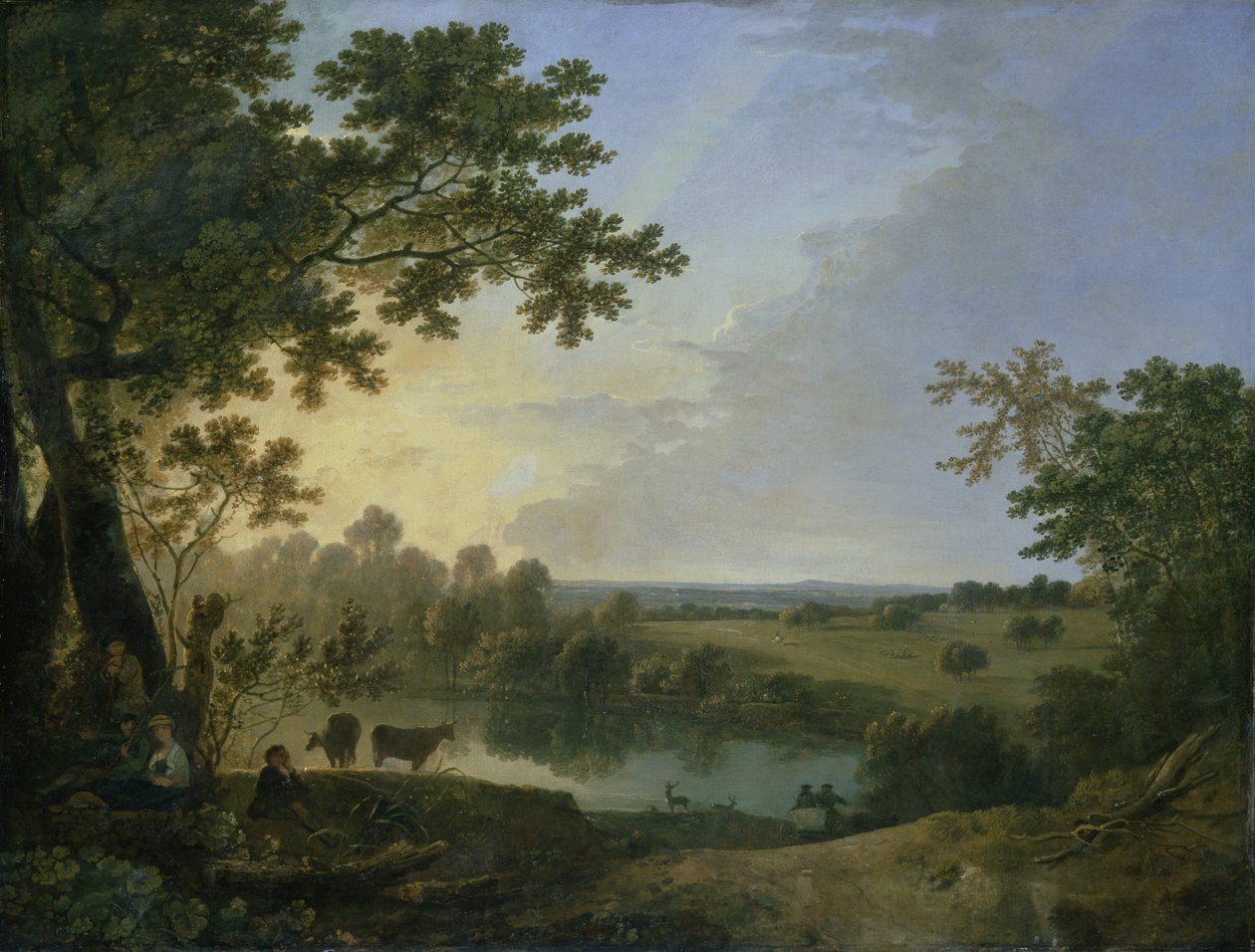 Näkymä Windsorin suuressa puistossa, 1760-luvun alku (öljy kankaalle) tekijältä Richard Wilson