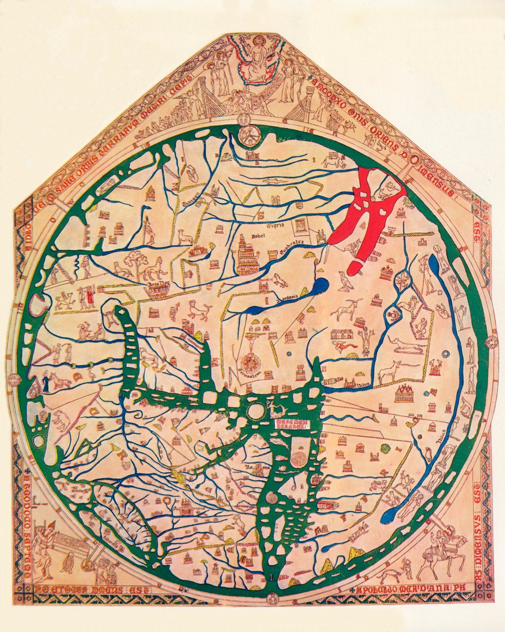 Hereford Mappa Mundi, C1285, 1912 tekijältä Richard de Bello