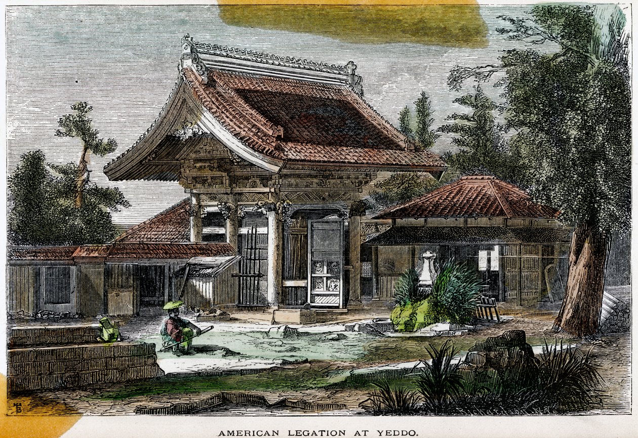 Amerikkalainen lähetystö Yeddo Edossa, Japanissa, 1800-luku tekijältä Richardson