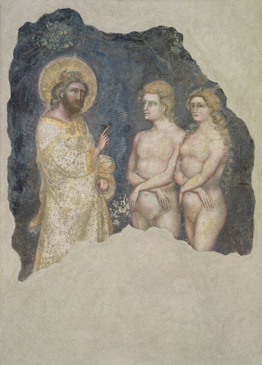 Aadam ja Eeva Jumalan siunaamia, noin 1357 tekijältä Ridolfo di Arpo Guariento
