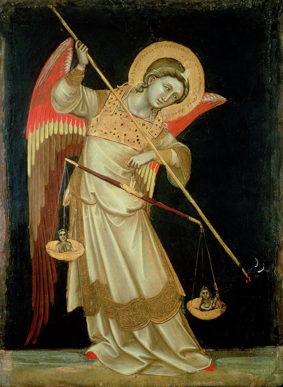 Enkeli painaa sielua, n. 1348-55 (tempera paneelissa) tekijältä Ridolfo di Arpo Guariento
