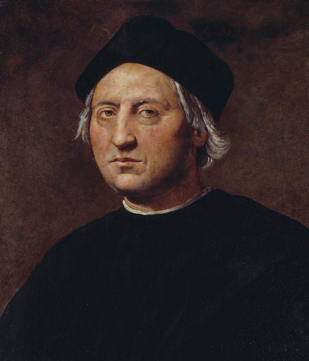 Muotokuva Christopher Columbuksesta (1451-1506), italialainen tutkimusmatkailija ja navigaattori, maalaus Ridolfo Ghirlandaion (1483-1561) tekijältä Ridolfo Il (1483 1561) Ghirlandaio