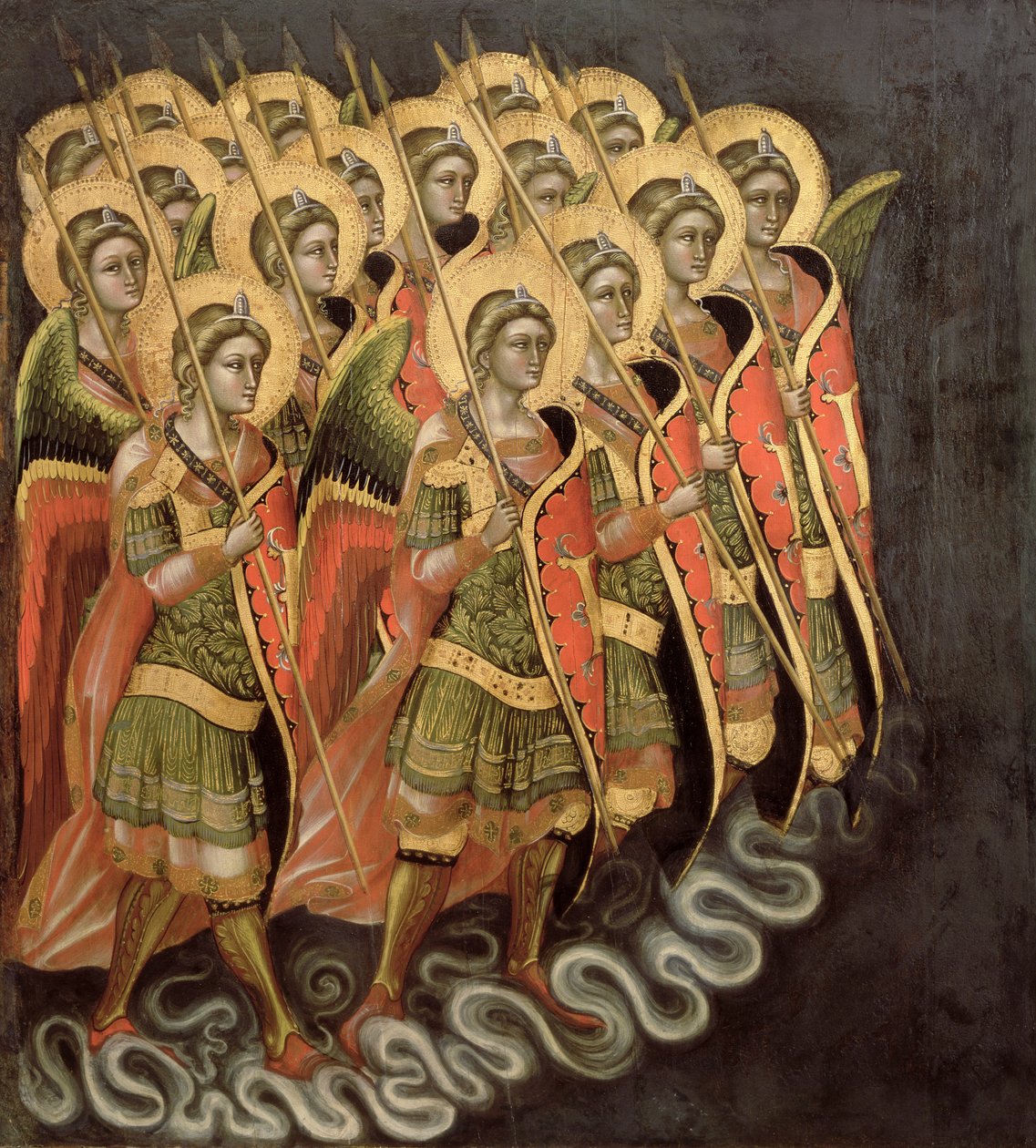 The Heavenly Militia, n. 1348-54 (tempera paneelissa) tekijältä Ridolfo di Arpo Guariento