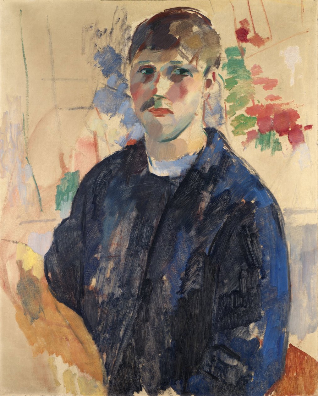 Omakuva sinisellä puserolla - Omakuva sinisellä puserolla, Wouters, Rik (1882-1916). öljy kankaalle tekijältä Rik Wouters