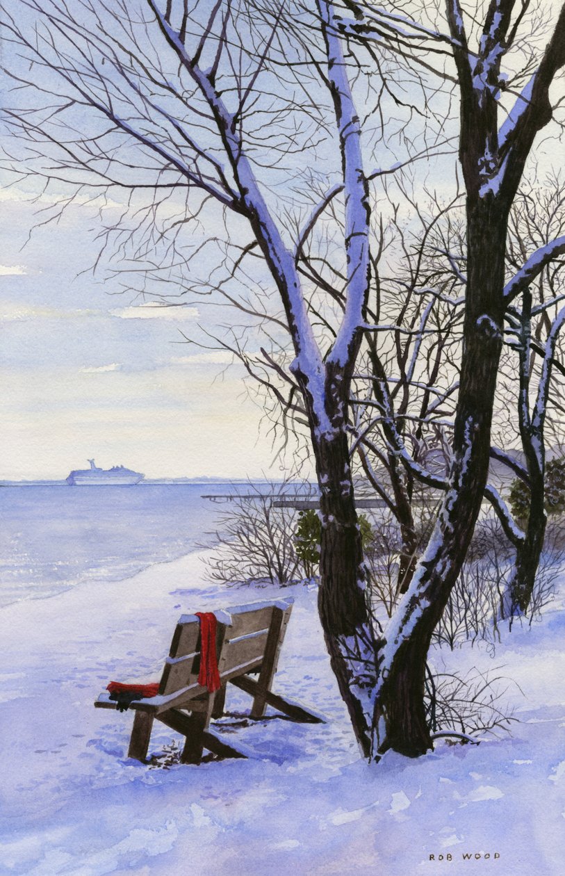 Punainen villapaita 2, 2014 (akvarelli paperille) tekijältä Rob Wood