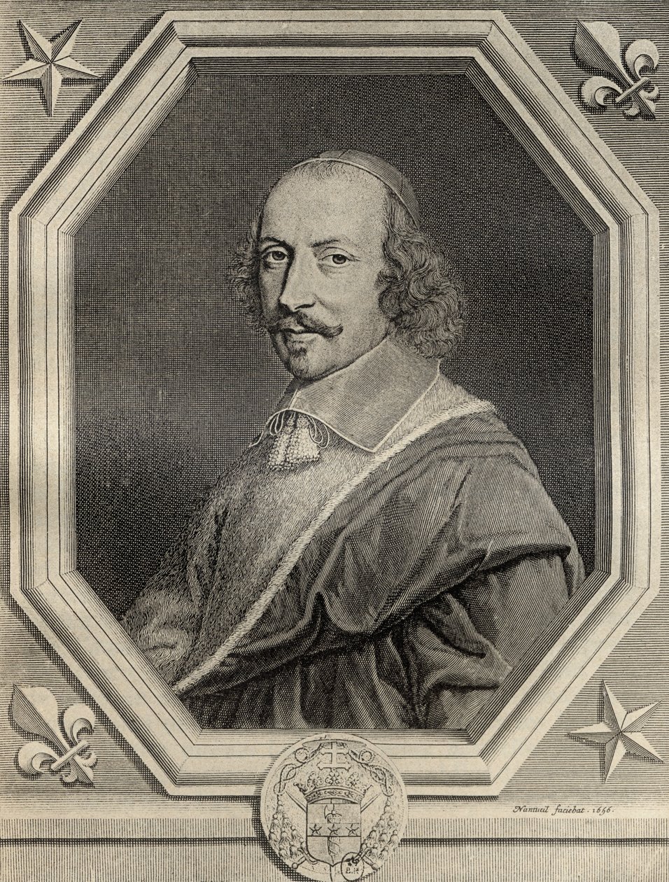 Kardinaali Jules Mazarin, kaiverrettu 1656, kirjasta "Memoires de Charles de Batz-Castelmore Comte d