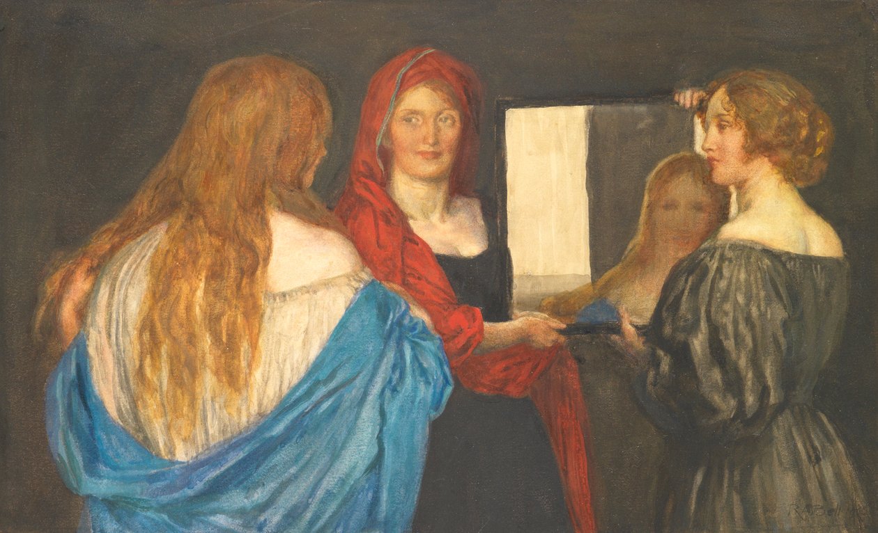 Vessanpönttö, 1905 (wc laudalla) tekijältä Robert Anning Bell