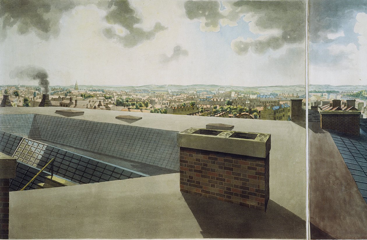 Panoraamanäkymä Lontoosta, 1792-93 (värillinen akvatintta) tekijältä Robert Barker