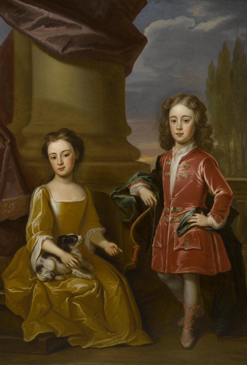 Dudley Northin ja hänen sisarensa Annen kaksoismuotokuva, 1714 öljy kankaalle tekijältä Robert Byng or Bing