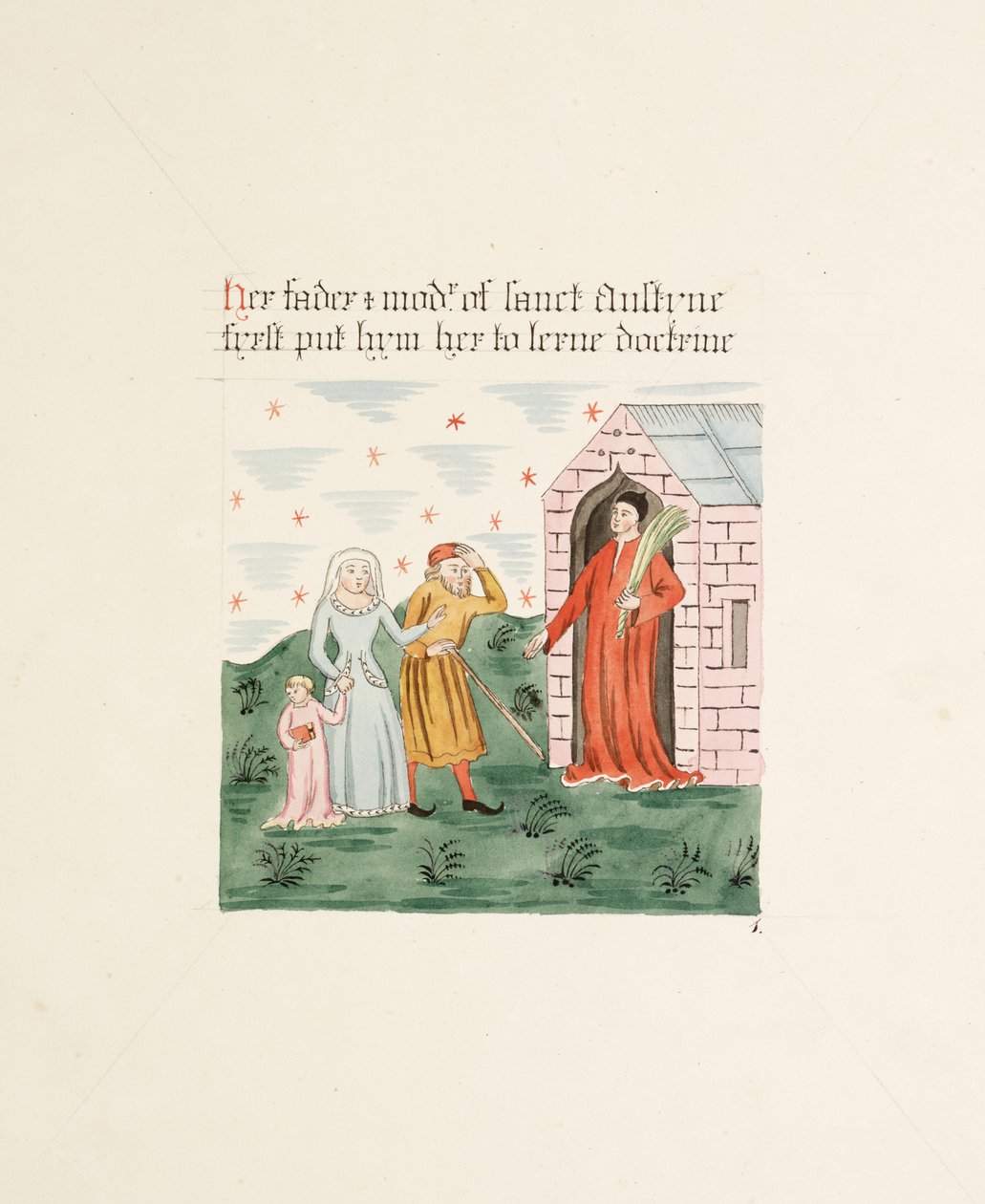 Ms. New Coll 380, f10r. Pyhän Marian Carlislen katedraalikirkon antiikki, piirtänyt Robert Carlile, 1795 (kynä ja muste ja wc paperille) tekijältä Robert Carlile