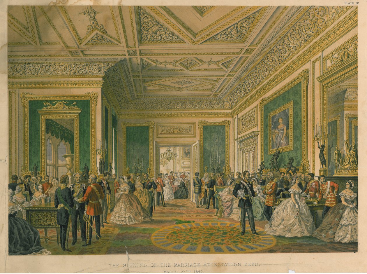 Avioliittotodistuskirjan allekirjoitus, 1863 tekijältä Robert Charles Dudley