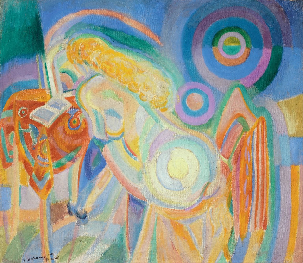 Alaston nainen lukee tekijältä Robert Delaunay