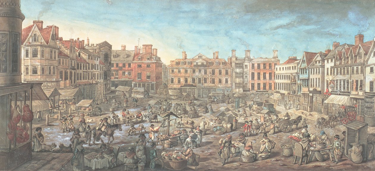 Norwich Market Place, 1799 tekijältä Robert Dighton