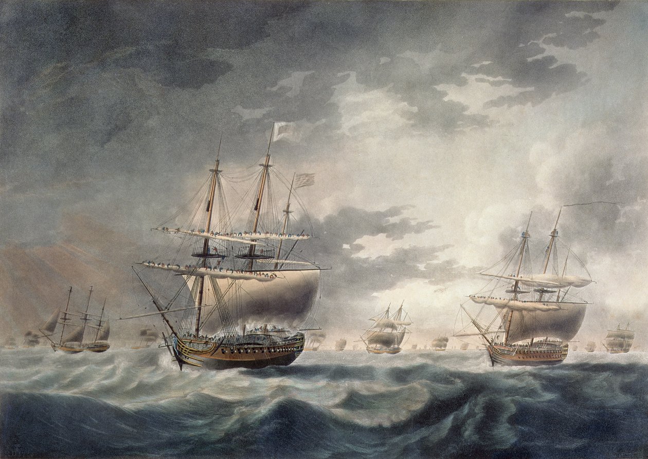 A Storm Coming on, kaiverrus Francis Jukes (1747-1812), julkaistu vuonna 1795 (akvatinta) tekijältä Robert Dodd