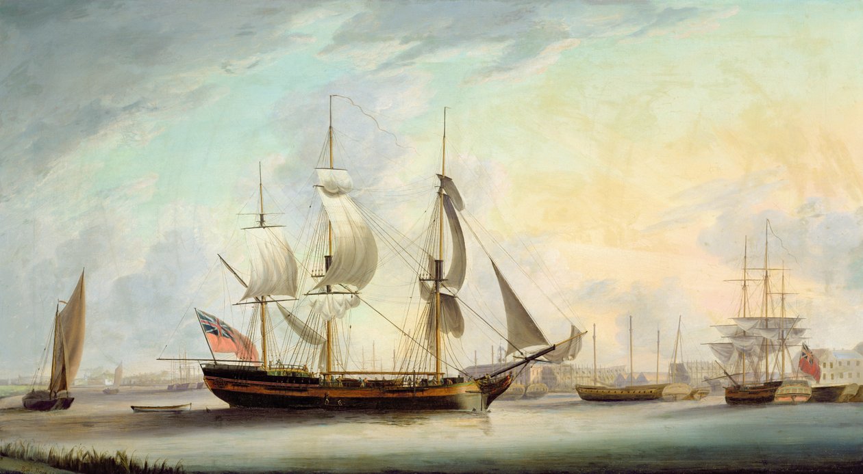 Toimitus Thamesissa Deptfordissa, 1789 tekijältä Robert Dodd