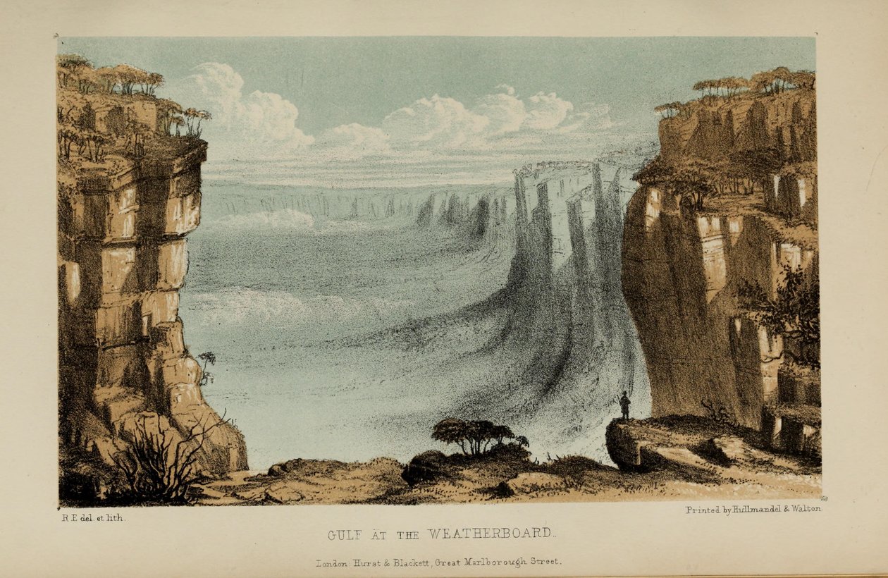 Gulf at the Weatherboard, vesiväri maalaus Robert Elwesin (1819–1878), varakkaan nuoren brittiläisen herrasmiehen Norfolkista tekijältä Robert Elwes