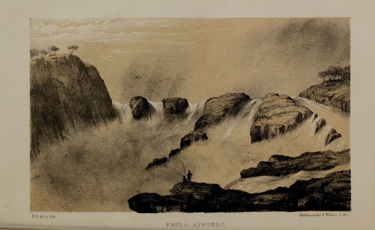 Paulo Affonso, varakkaan nuoren brittiläisen herrasmiehen Norfolkista Robert Elwesin (1819–1878) akvarellimaalaus. tekijältä Robert Elwes