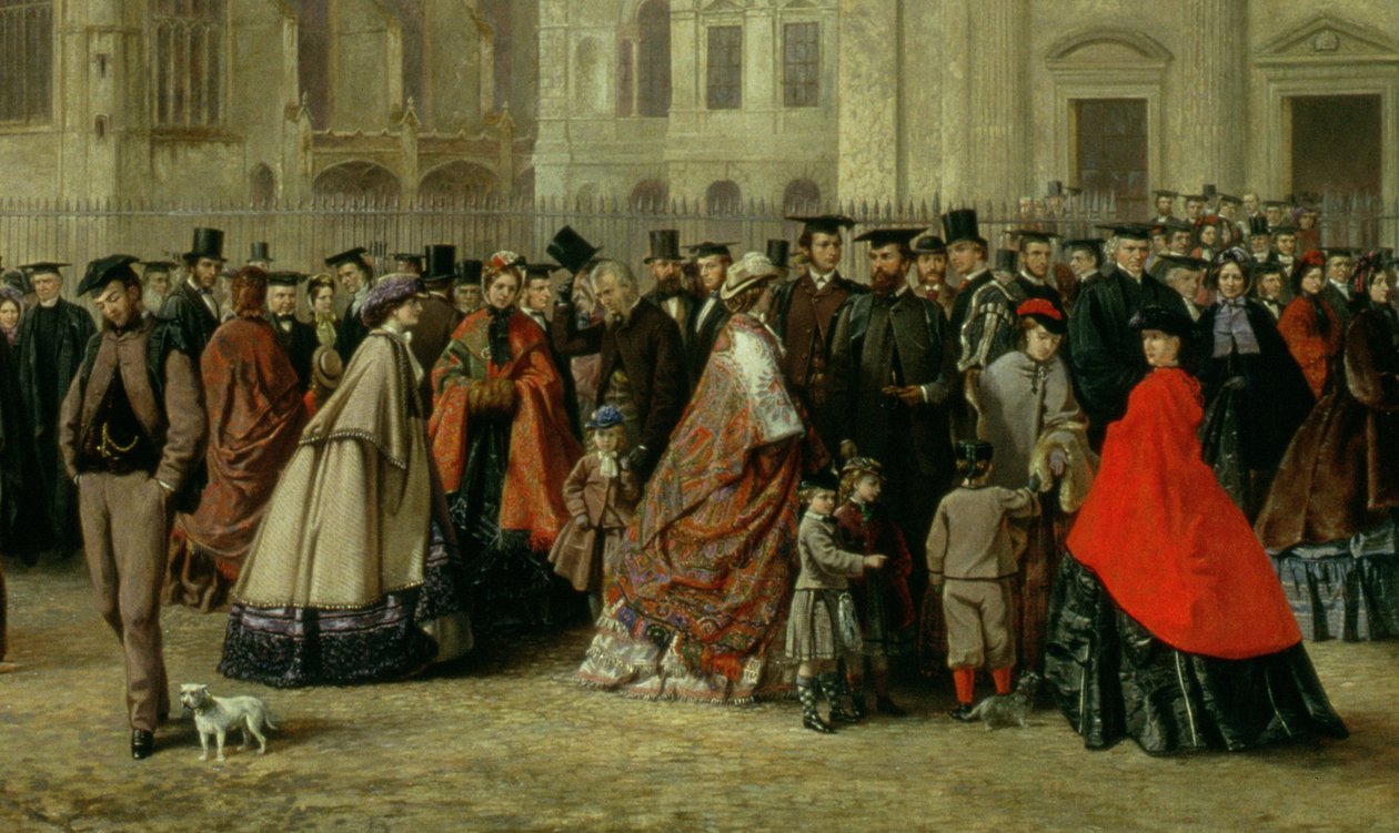 Degree Morning at Cambridge in 1863 öljy kankaalle yksityiskohta 169477:stä tekijältä Robert Farren