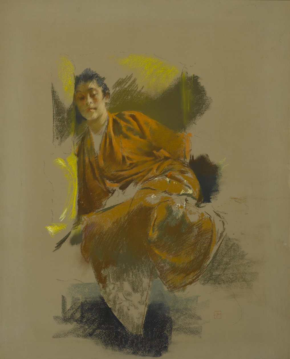 Japanilaisen puvun opiskelu, n. 1890-1892 tekijältä Robert Frederick Blum