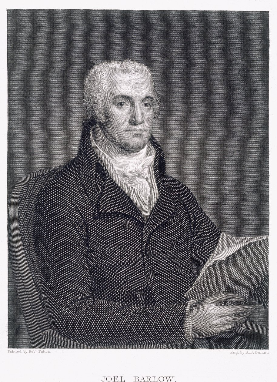 Joel Barlow (1754-1812), kaiverrus Asher Brown Durand (1796-1886) tekijältä Robert Fulton