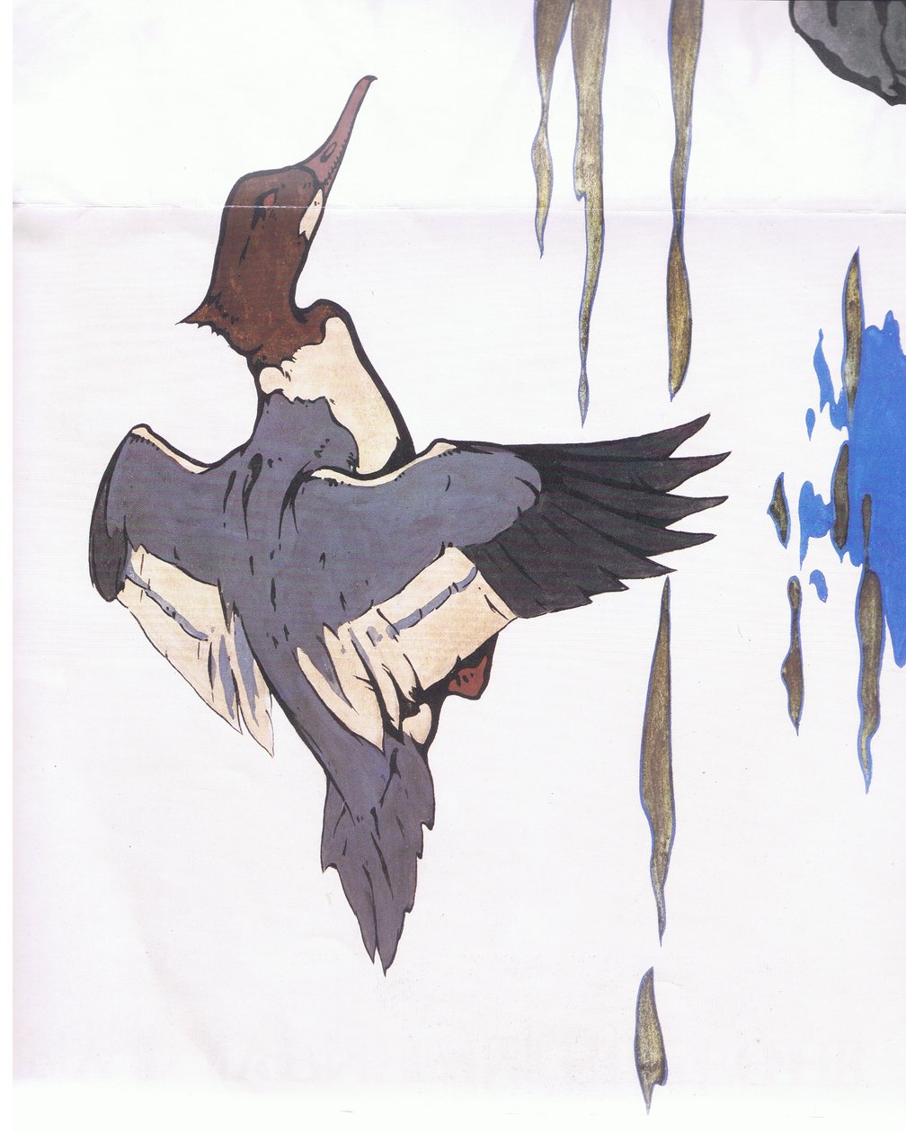 Merganser lennossa tekijältä Robert George Talbot Kelly