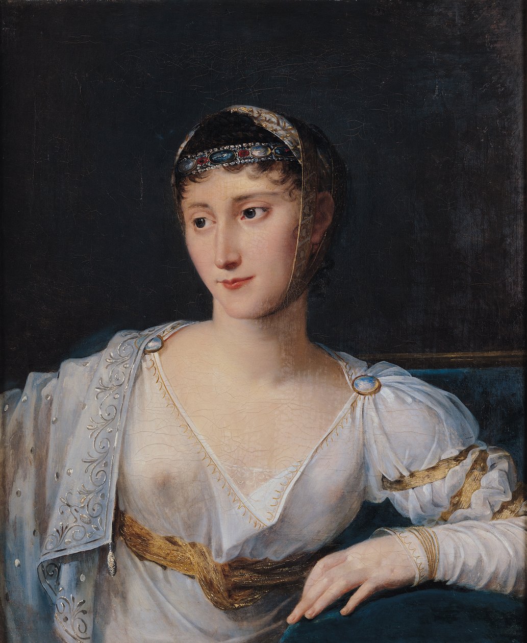 Prinsessa Borghesen Marie-Pauline Bonaparten (1780-1825) muotokuva, 1806 tekijältä Robert Lefevre