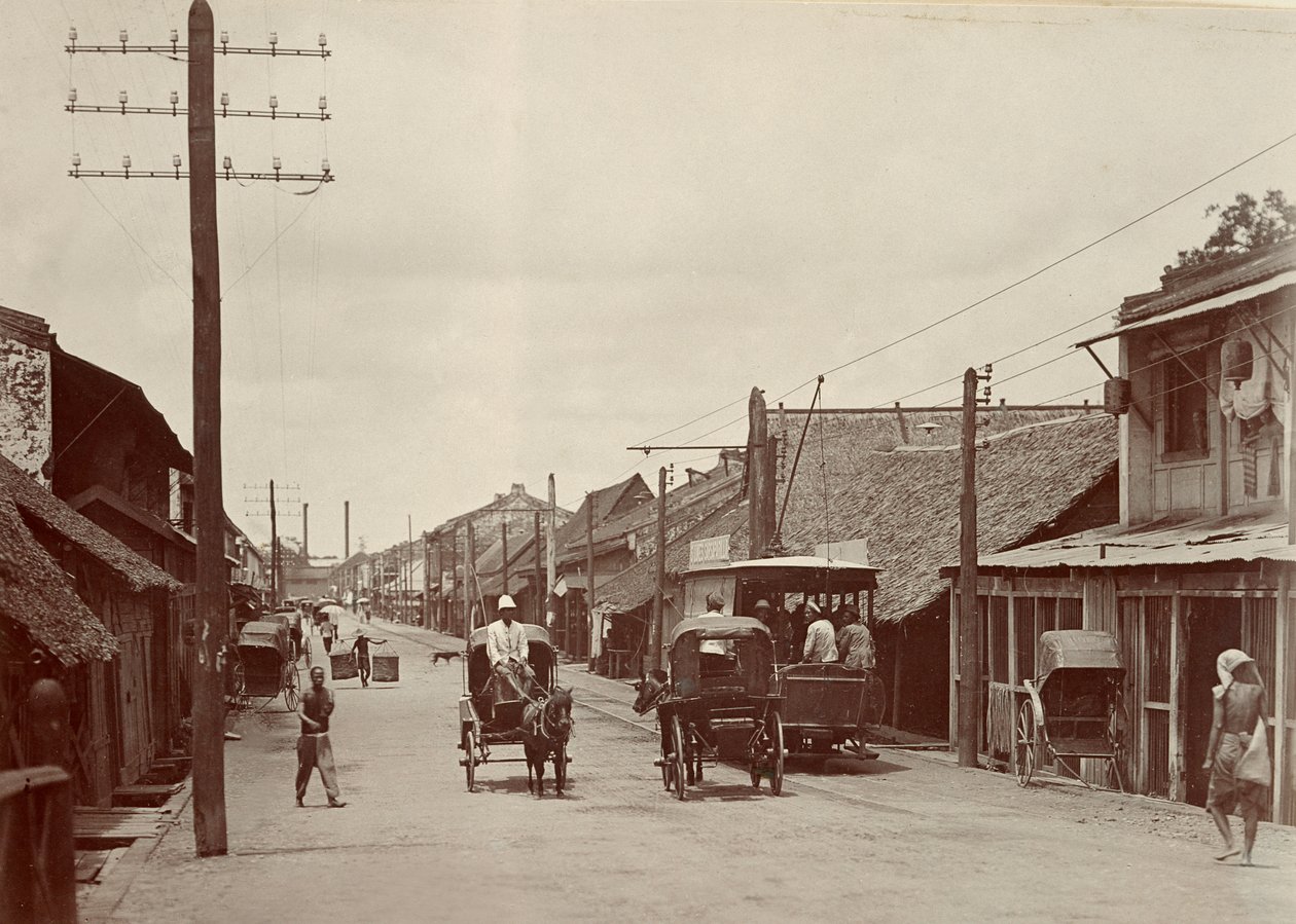 Uusi tie, jossa ensimmäinen sähköraitiovaunu, 1890 tekijältä Robert Lenz