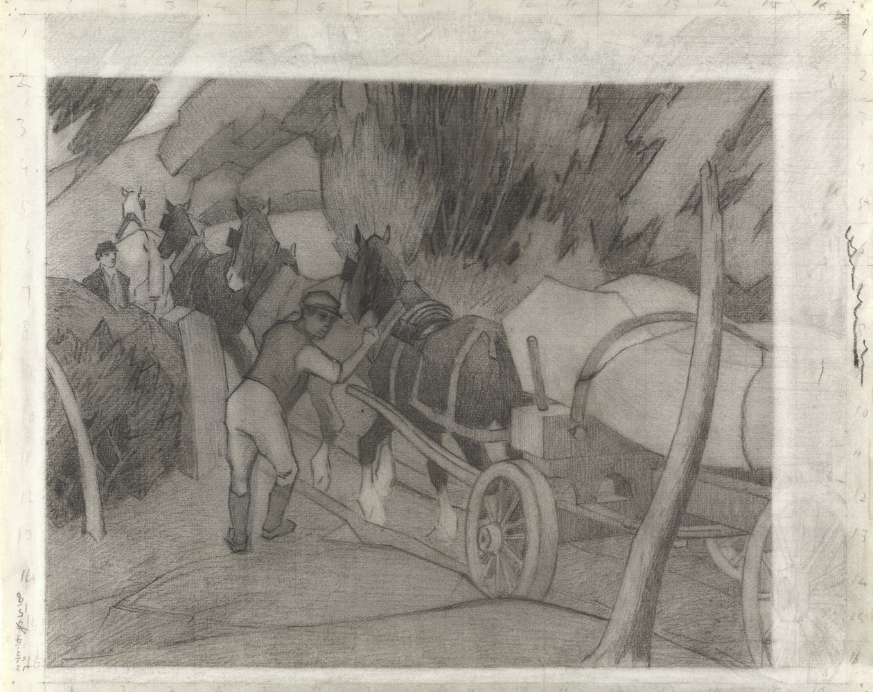 Puun veto, n. 1917 (kynä paperille) tekijältä Robert Polhill Bevan
