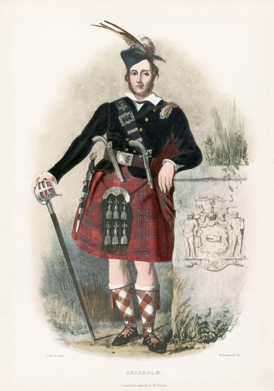 Chisholm, The Clans of the Scottish Highlands, pub.1845 tekijältä Robert Ronald McIan