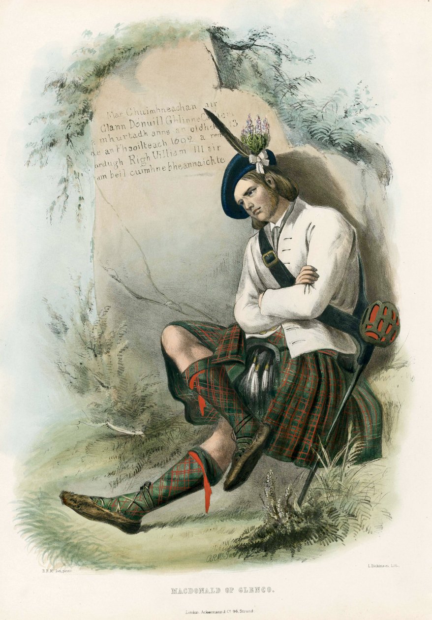 Macdonald of Glencoe, elokuvasta The Clans of the Scottish Highlands, pub.1845 tekijältä Robert Ronald McIan