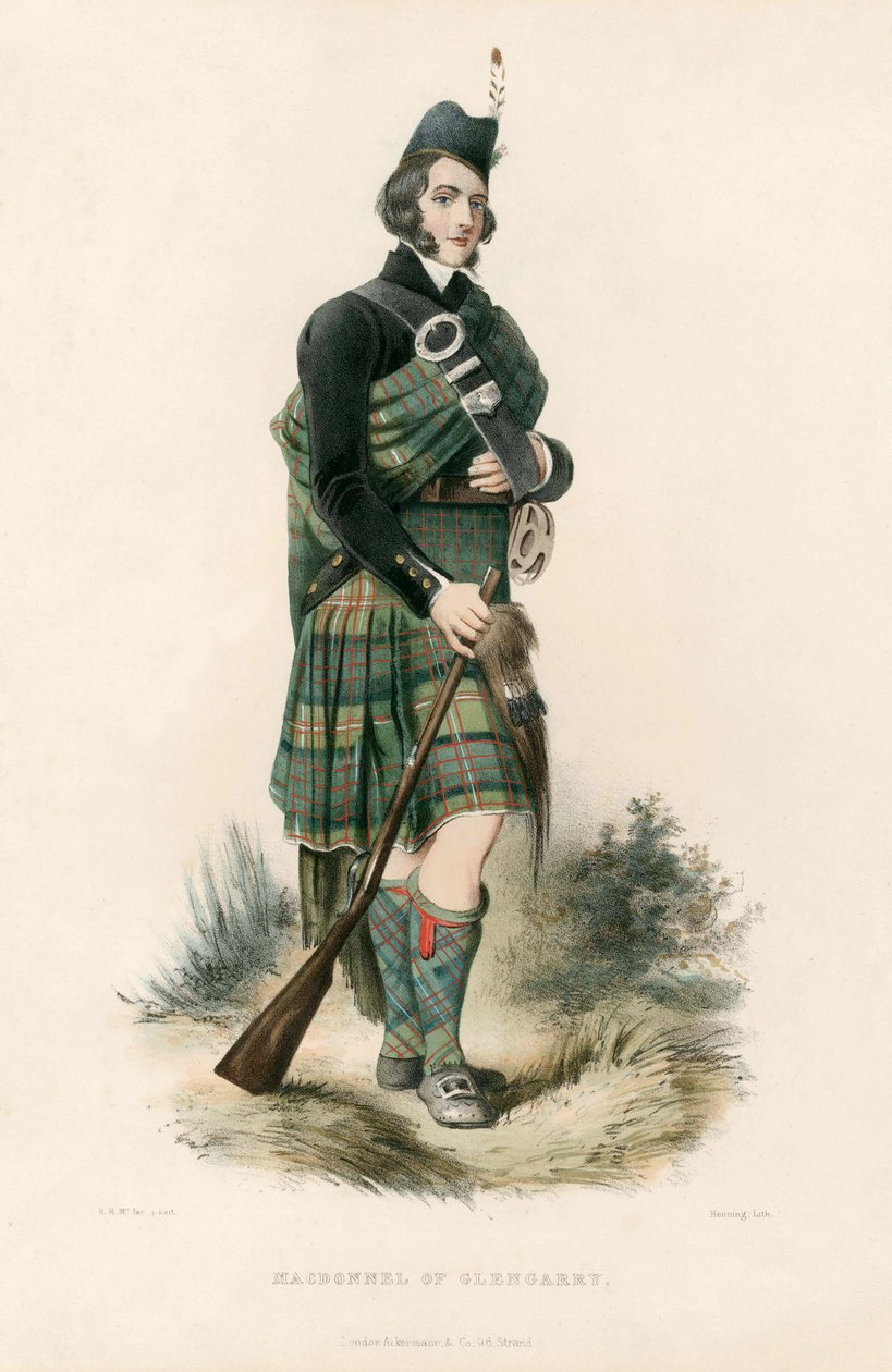 Macdonnell of Glengarry, elokuvasta The Clans of the Scottish Highlands, pub.1845 tekijältä Robert Ronald McIan