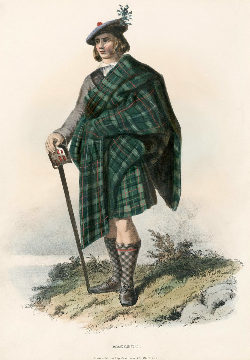 Macleod, The Clans of the Scottish Highlands, pub.1845 tekijältä Robert Ronald McIan
