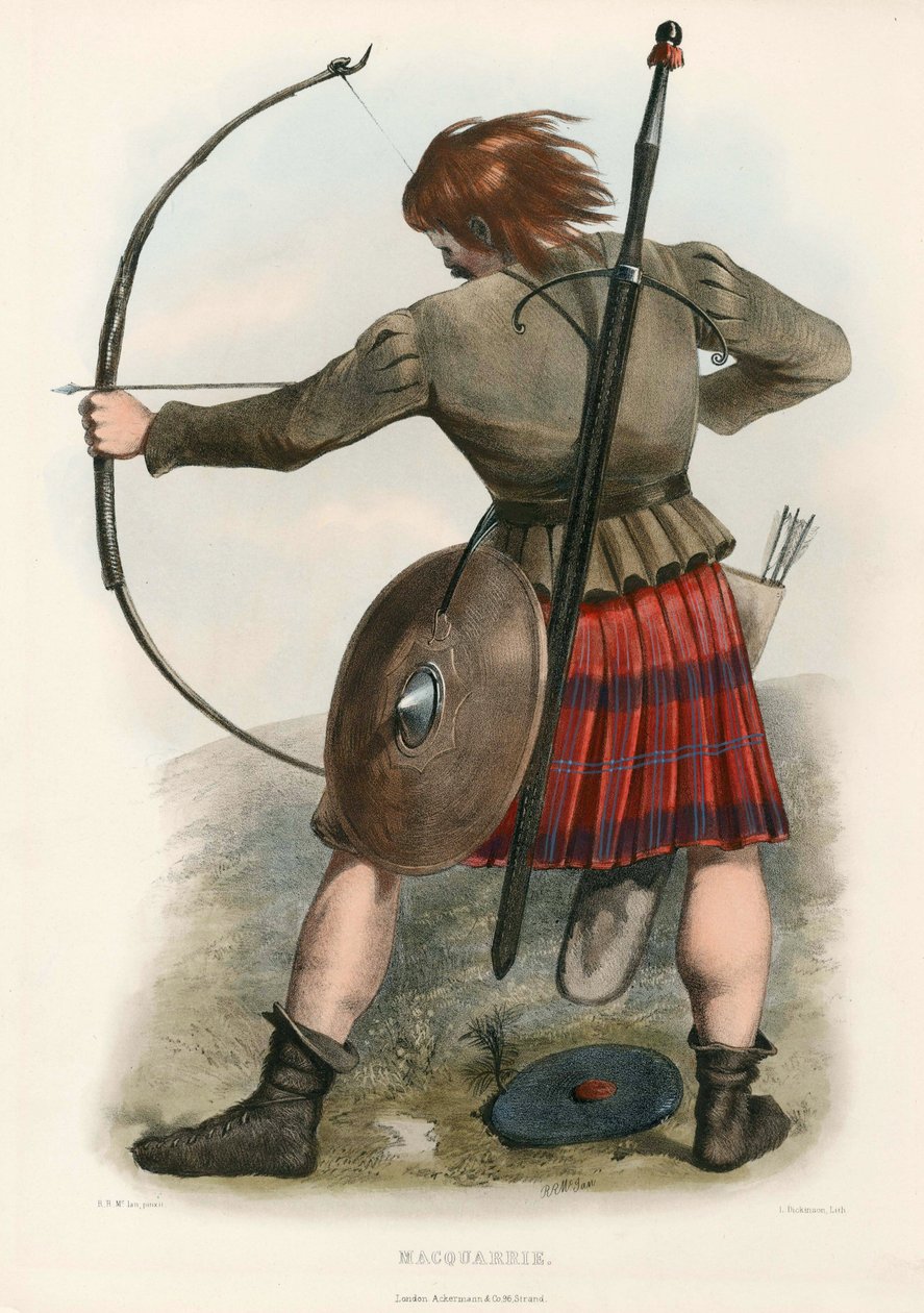 Macquarrie, The Clans of the Scottish Highlands, pub.1845 tekijältä Robert Ronald McIan