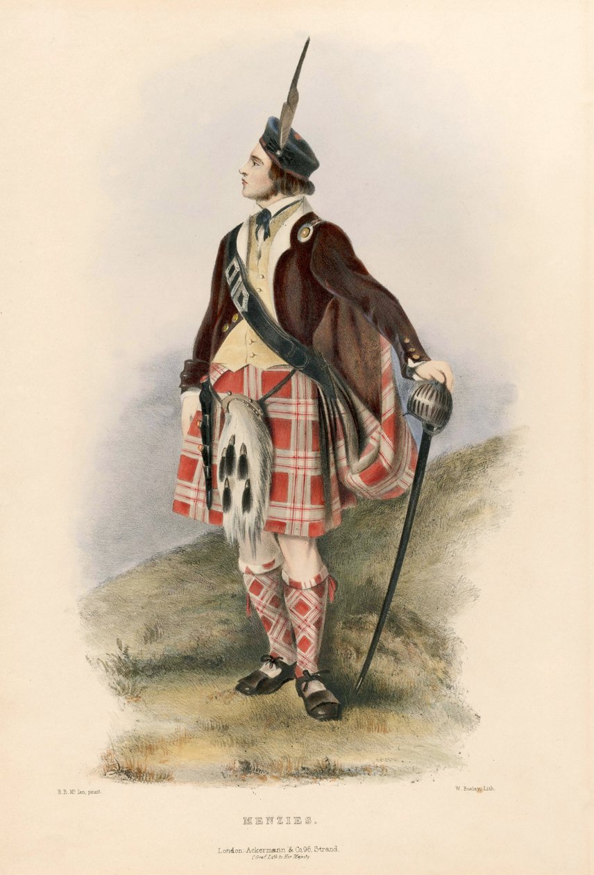 Menzies, The Clans of the Scottish Highlands, pub.1845 tekijältä Robert Ronald McIan