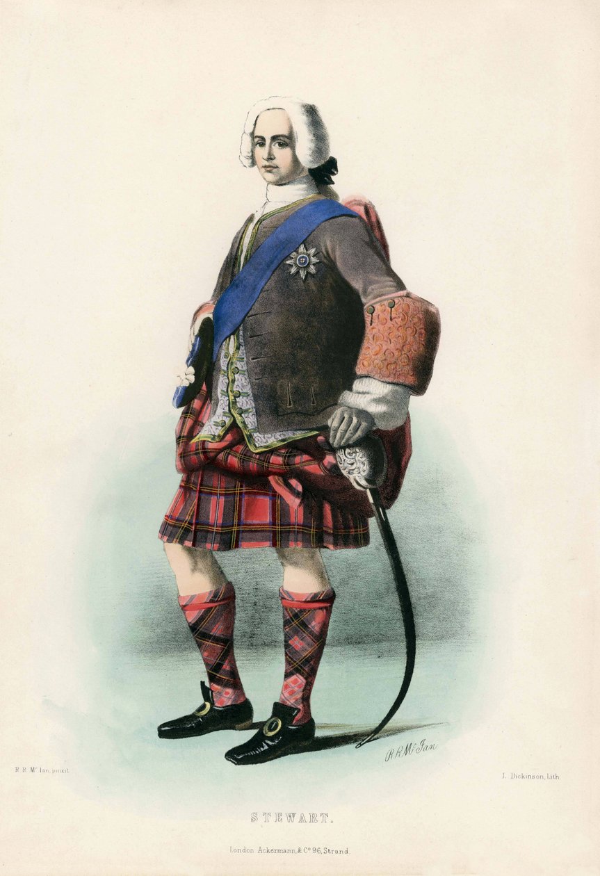 Stewart, The Clans of the Scottish Highlands, pub.1845 tekijältä Robert Ronald McIan